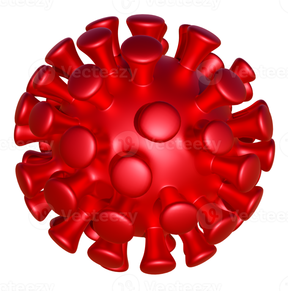 red blood cells,Single red cell virus. Bacterial infection that causes diseases and ailments.covid 19 virus red .3d .clip art png