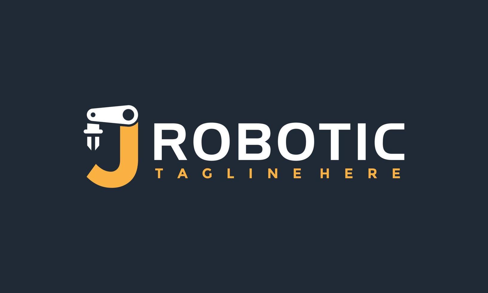 initials J robot arm logo vector