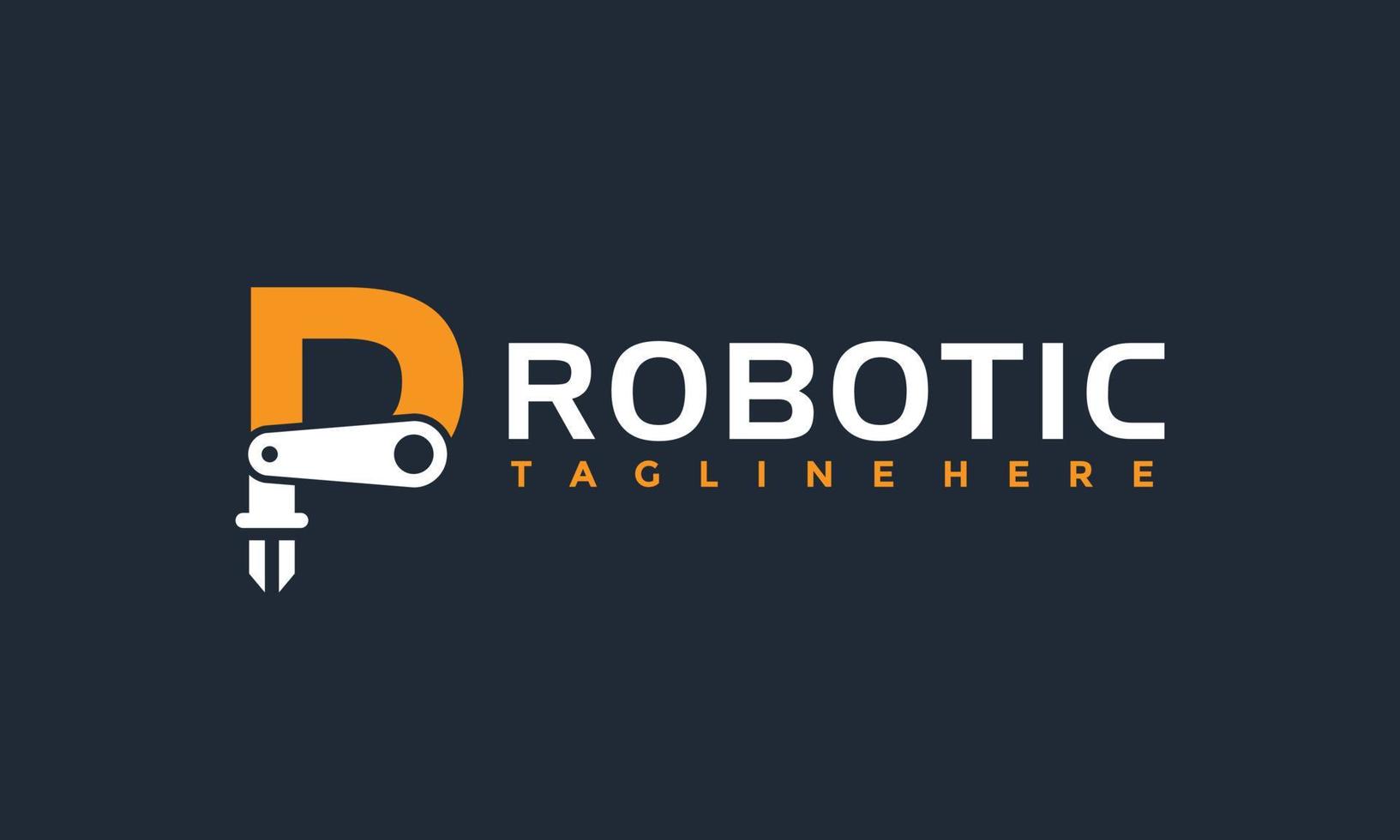 el iniciales pags el robot logo vector