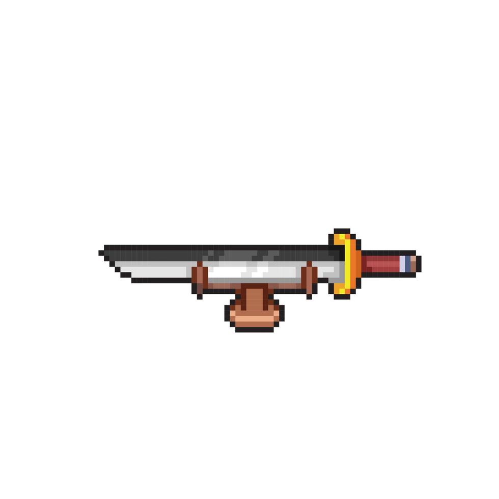 sword display in pixel art style vector
