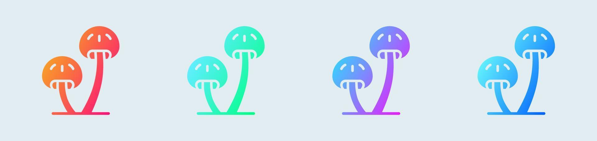 Mushroom solid icon in gradient colors. Vegetable signs vector illustration.