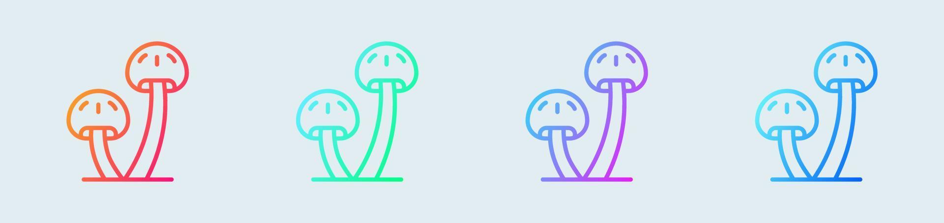 Mushroom line icon in gradient colors. Vegetable signs vector illustration.