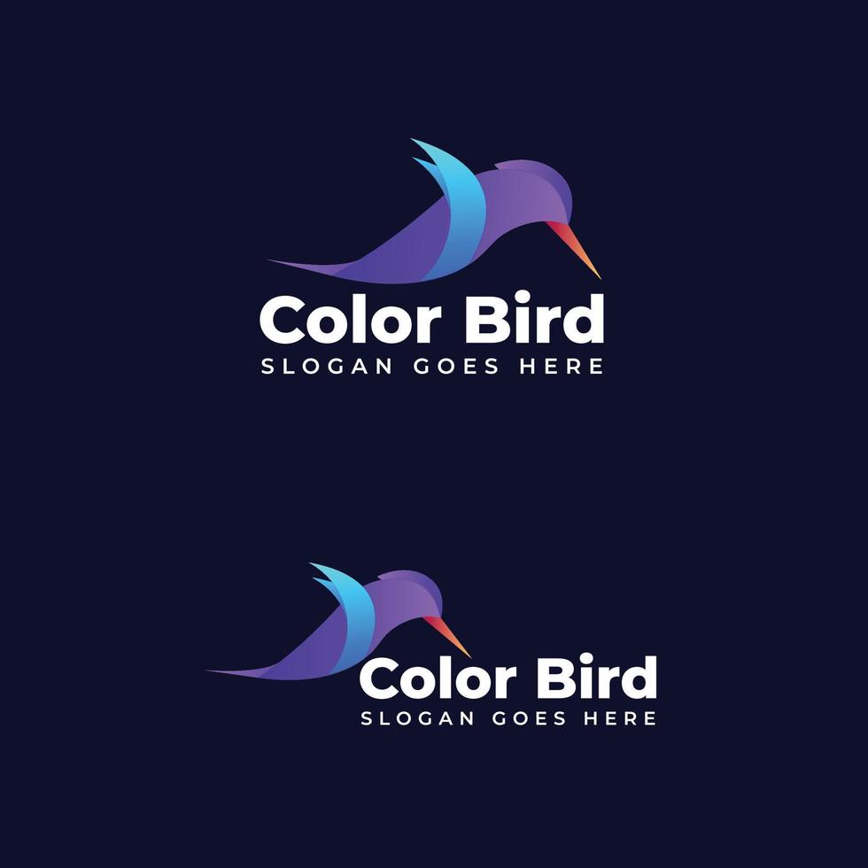 color pájaro logo vector degradado vistoso estilo