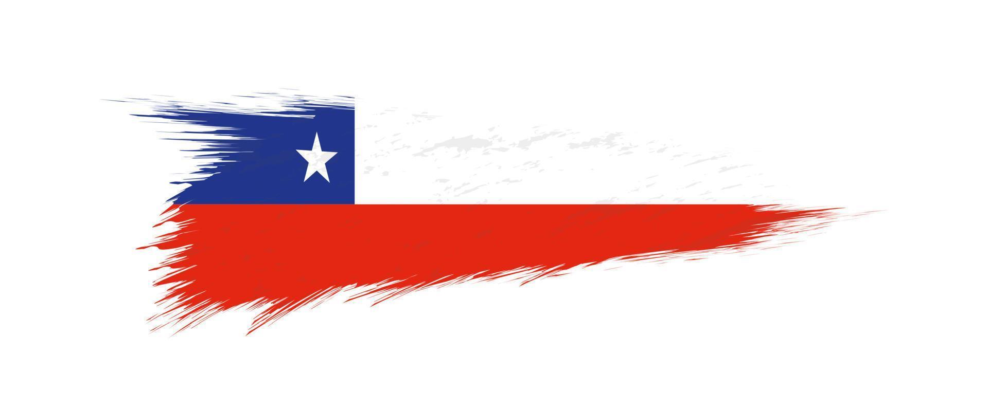Flag of Chile in grunge brush stroke. vector