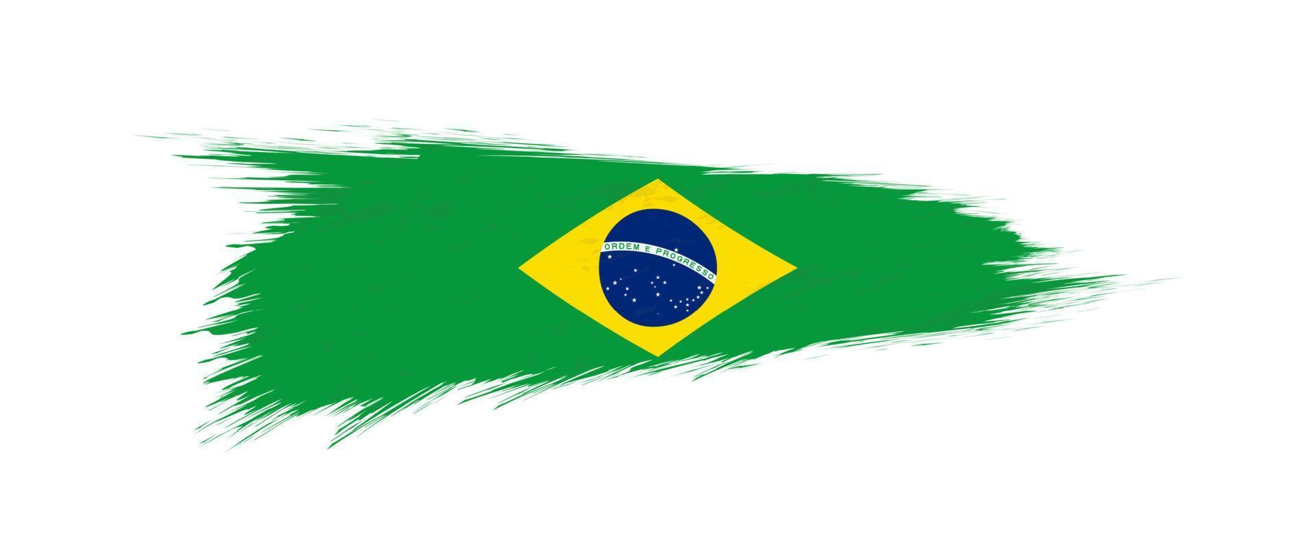 bandera de Brasil en grunge cepillo ataque. vector