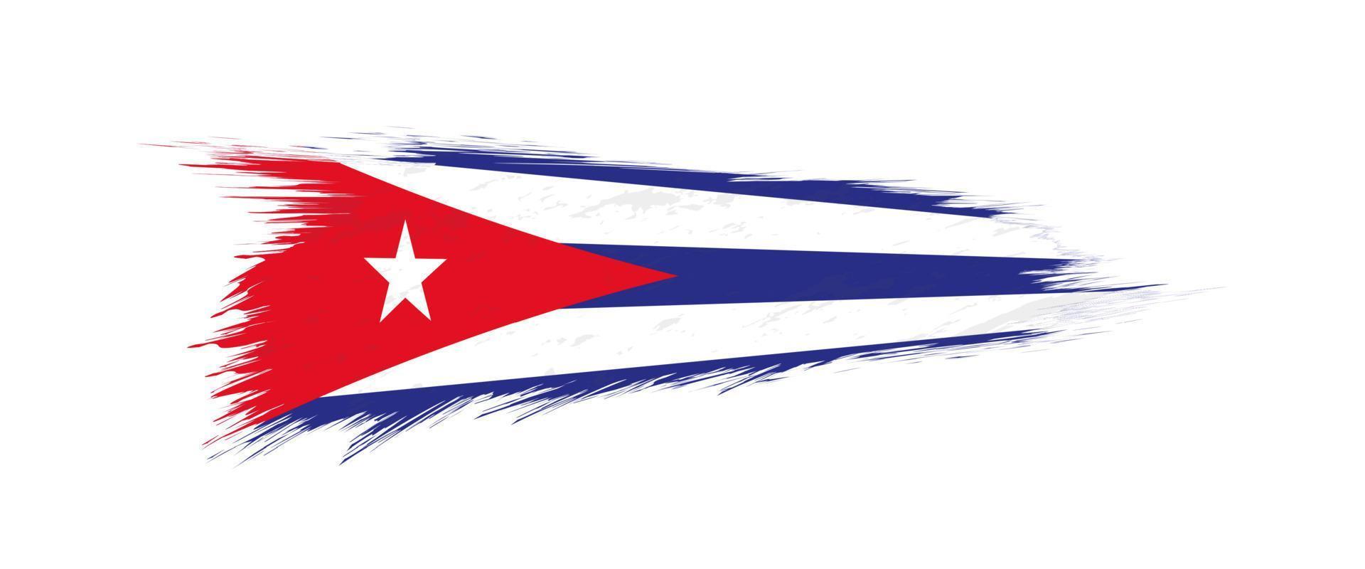 Flag of Cuba in grunge brush stroke. vector