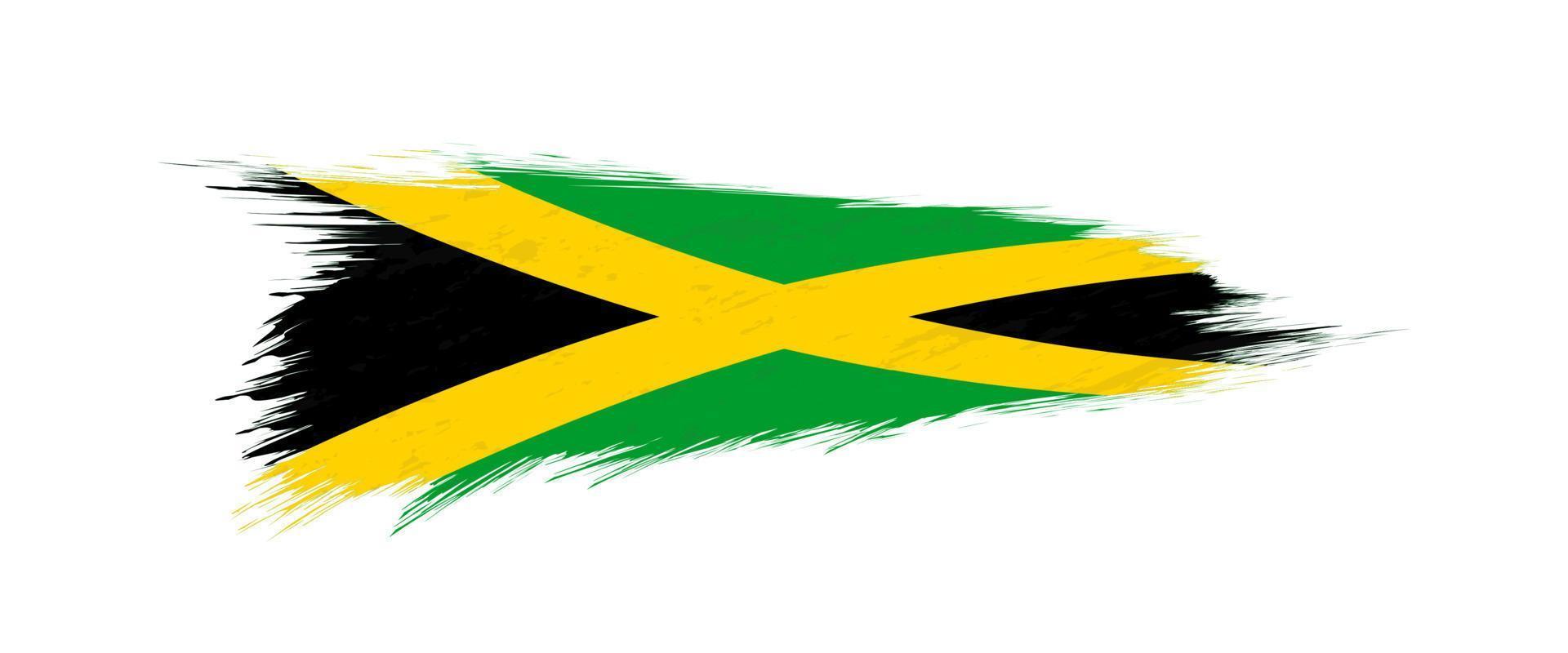 Flag of Jamaica in grunge brush stroke. vector