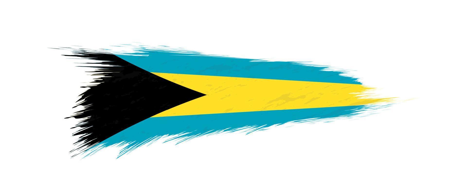 Flag of The Bahamas in grunge brush stroke. vector