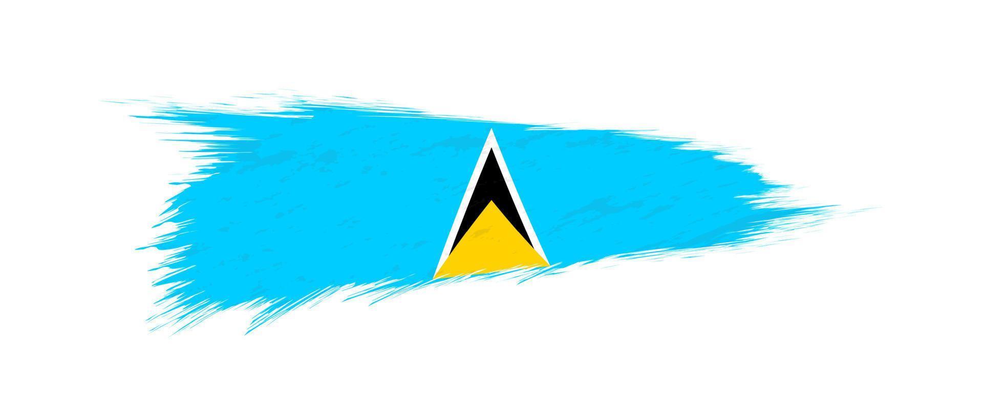 Flag of Saint Lucia in grunge brush stroke. vector