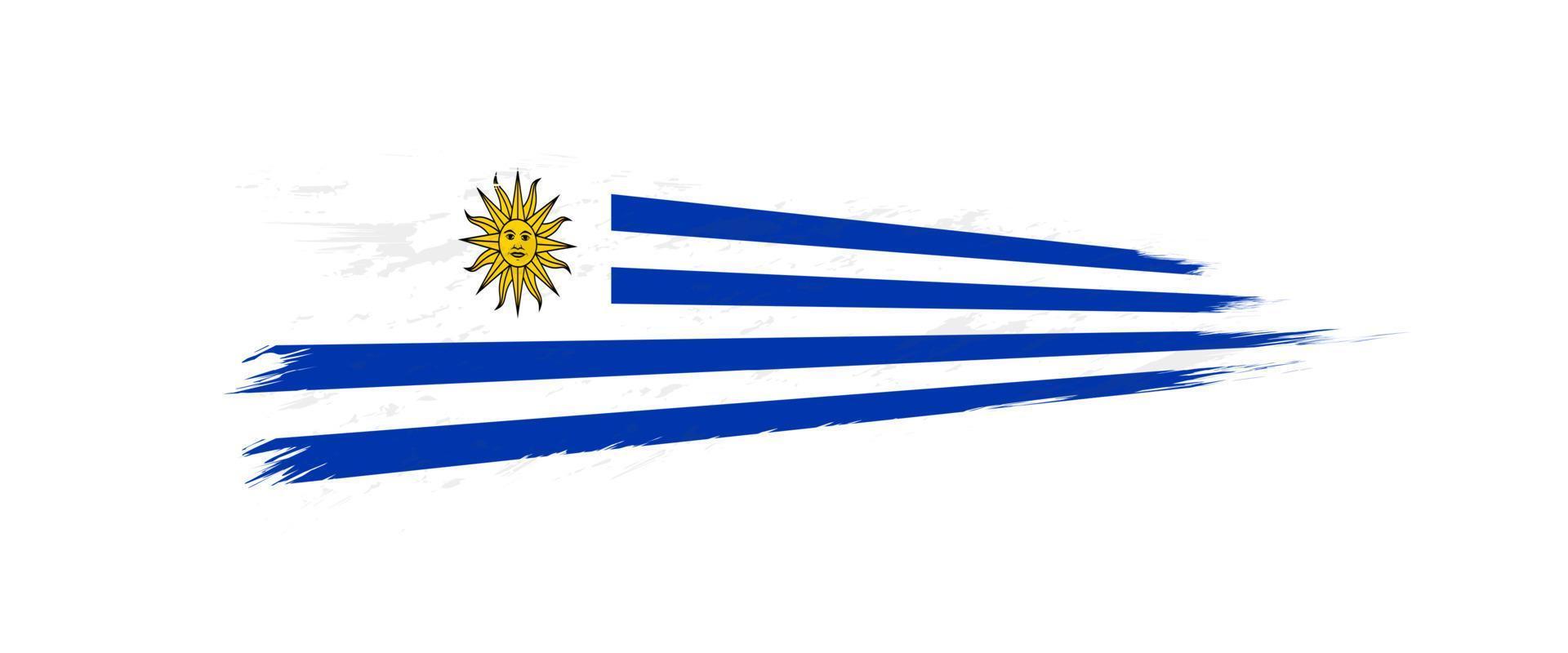 Flag of Uruguay in grunge brush stroke. vector