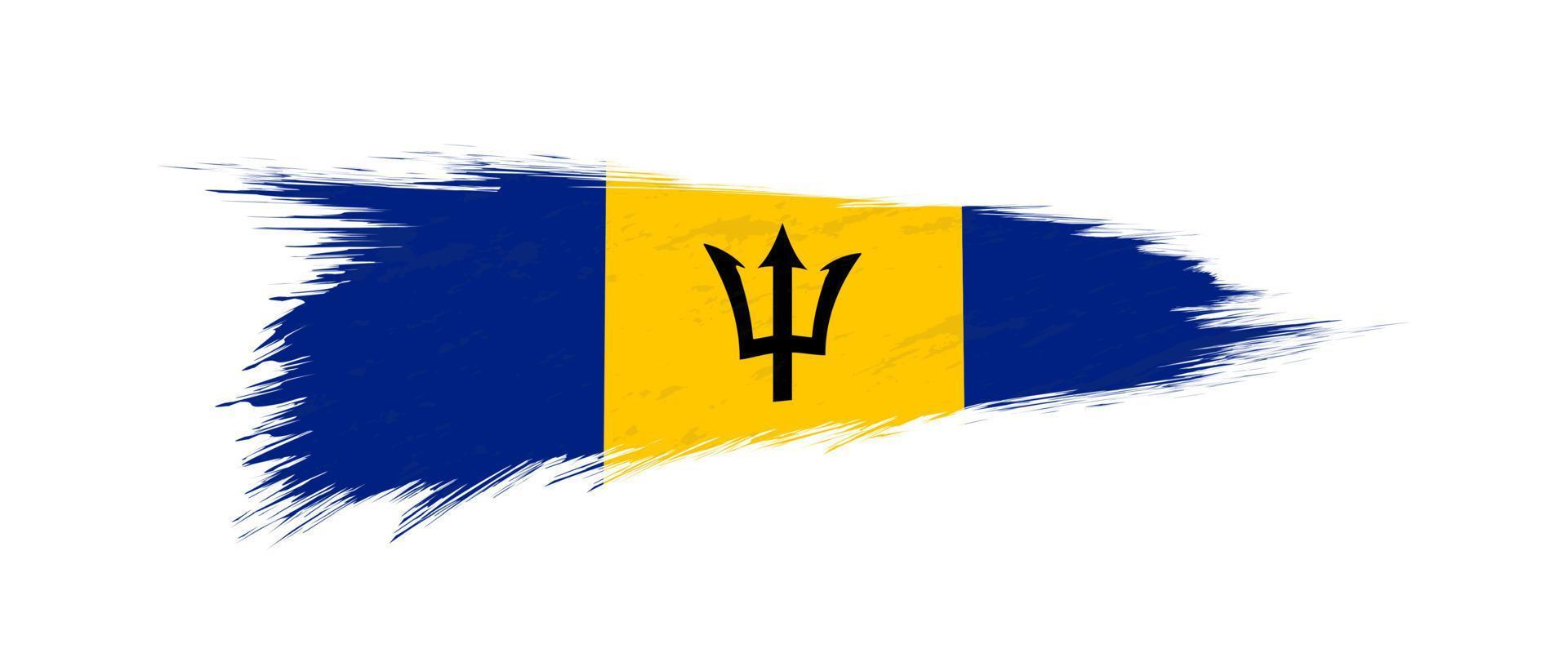 Flag of Barbados in grunge brush stroke. vector