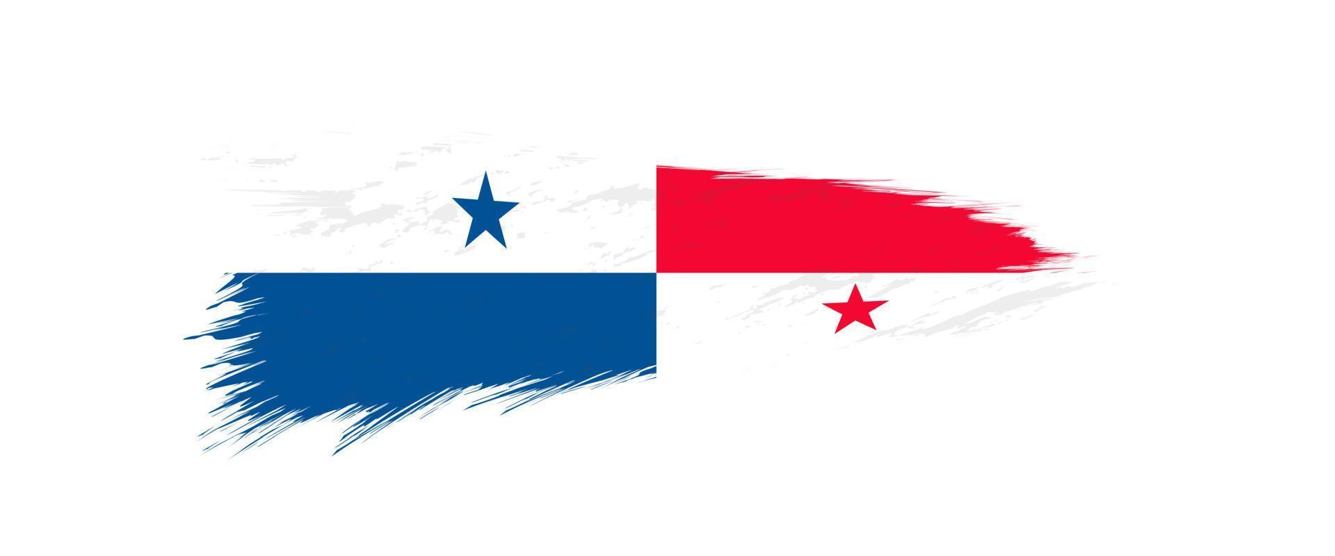 Flag of Panama in grunge brush stroke. vector