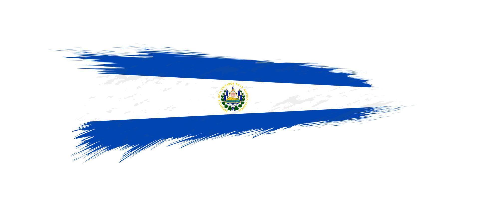 Flag of El Salvador in grunge brush stroke. vector