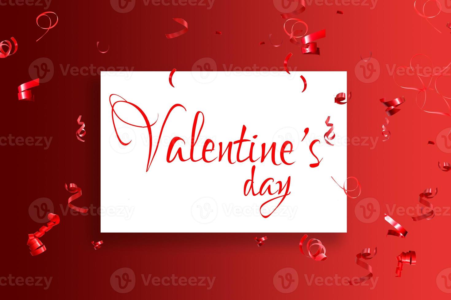 Valentine's day card, red background photo