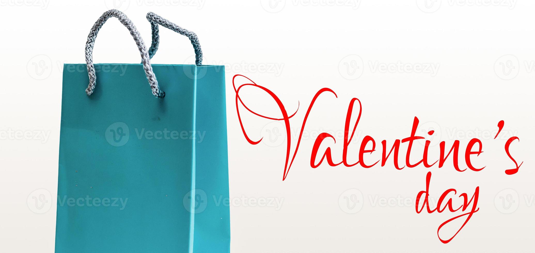 gift bag with a gift for valentines day photo