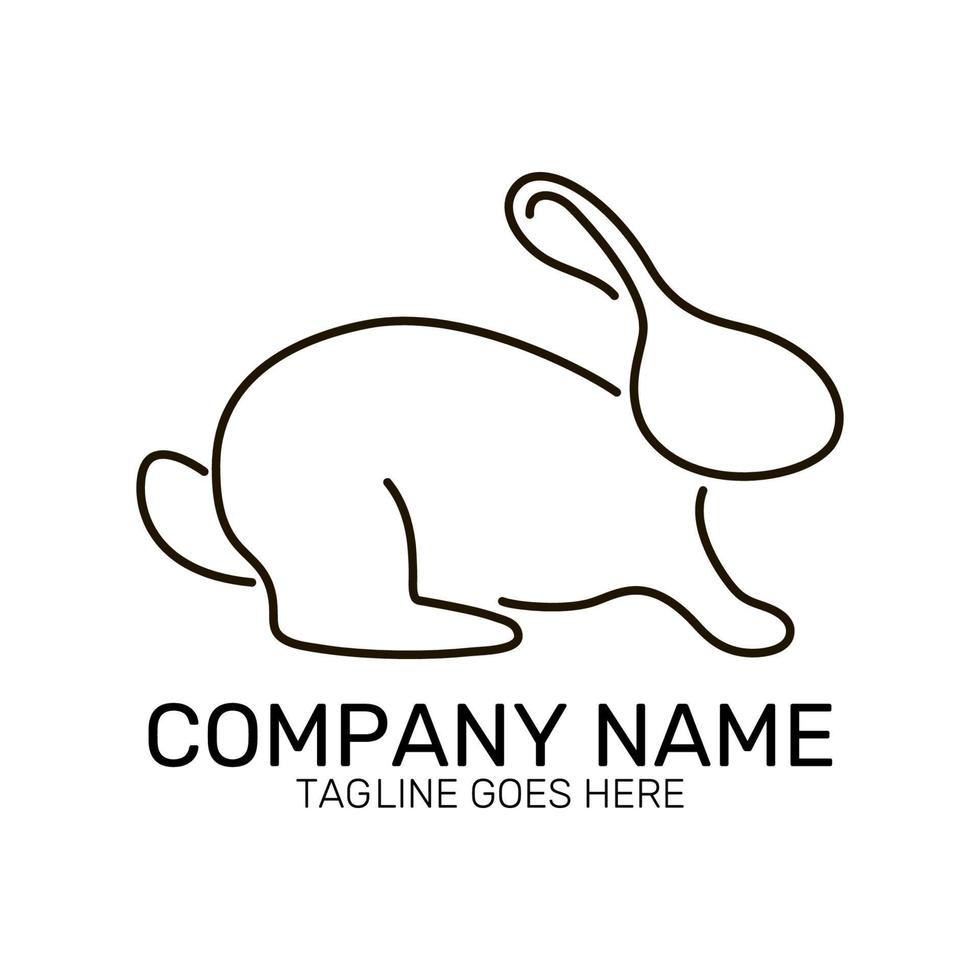 Rabbit. Logo design. Template. Icon. Vector minimalist illustration.