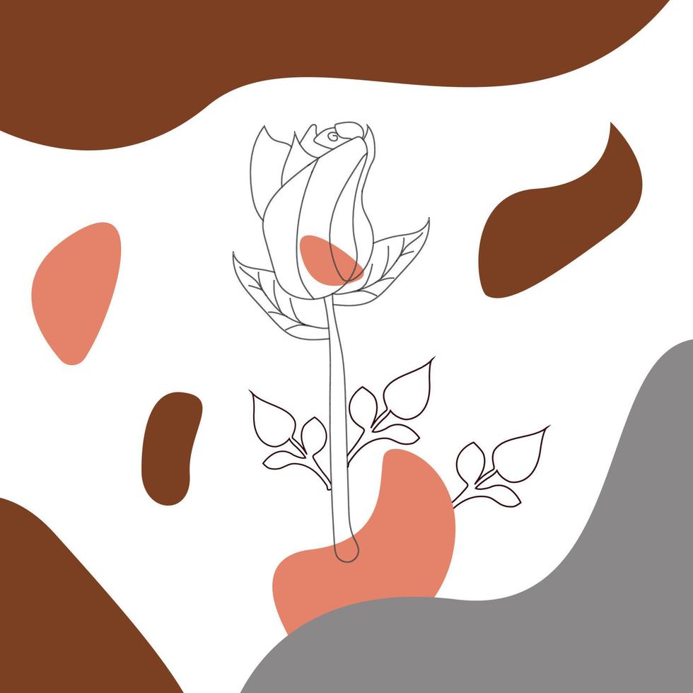 flor uno línea dibujo. floral minimalista estilo. naturaleza símbolo. botánico impresión. continuo línea Arte. flores impresión. minimalista botánico dibujo vector