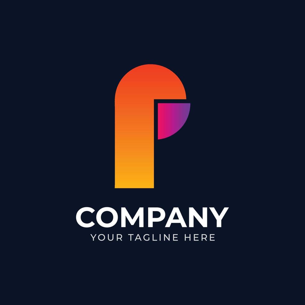 P letter creative logo in gradient vector design