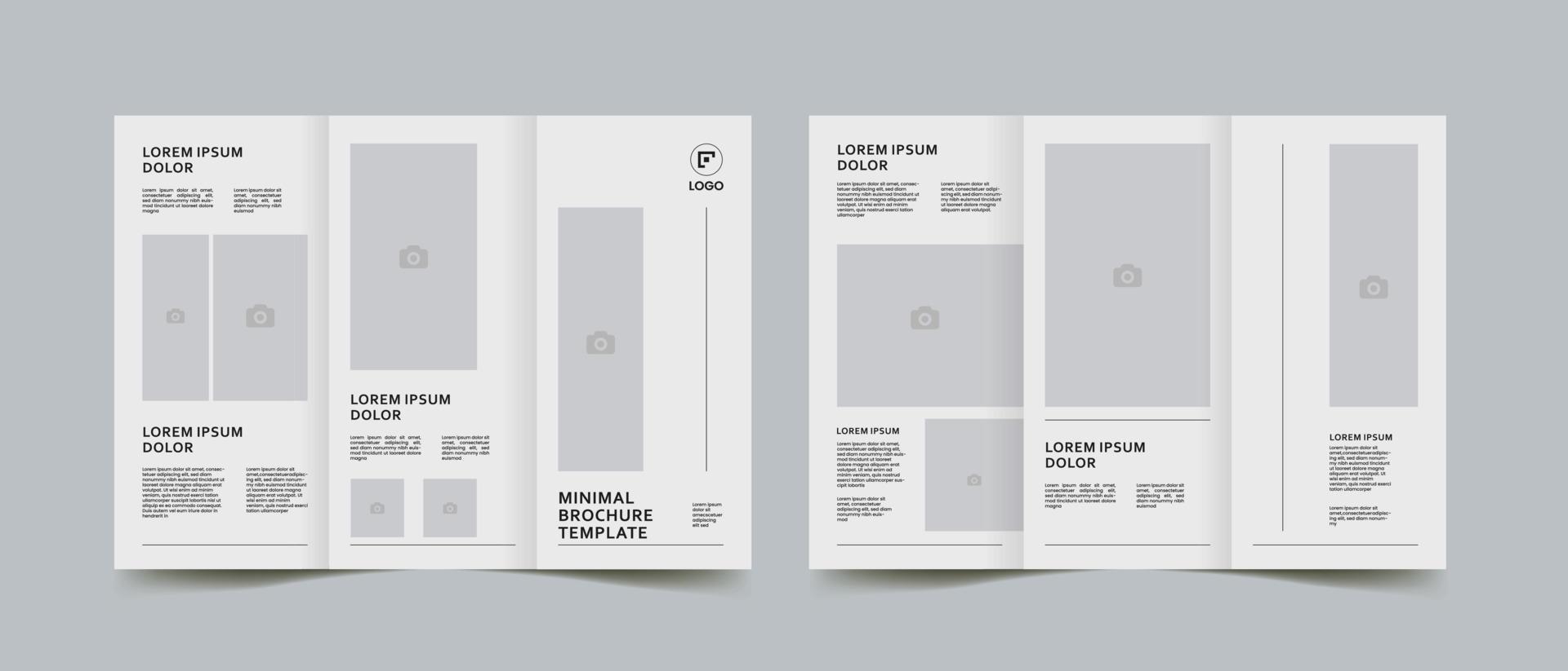 simple minimal trifold brochure design vector