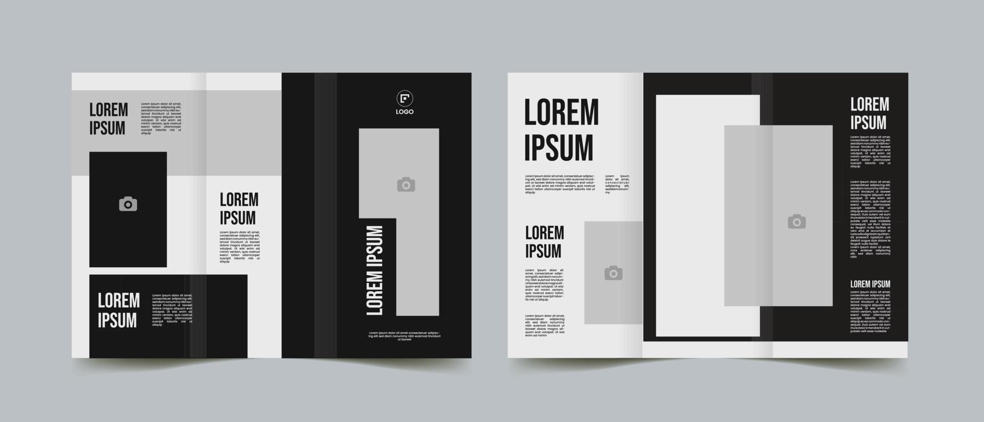 simple minimal trifold brochure design vector