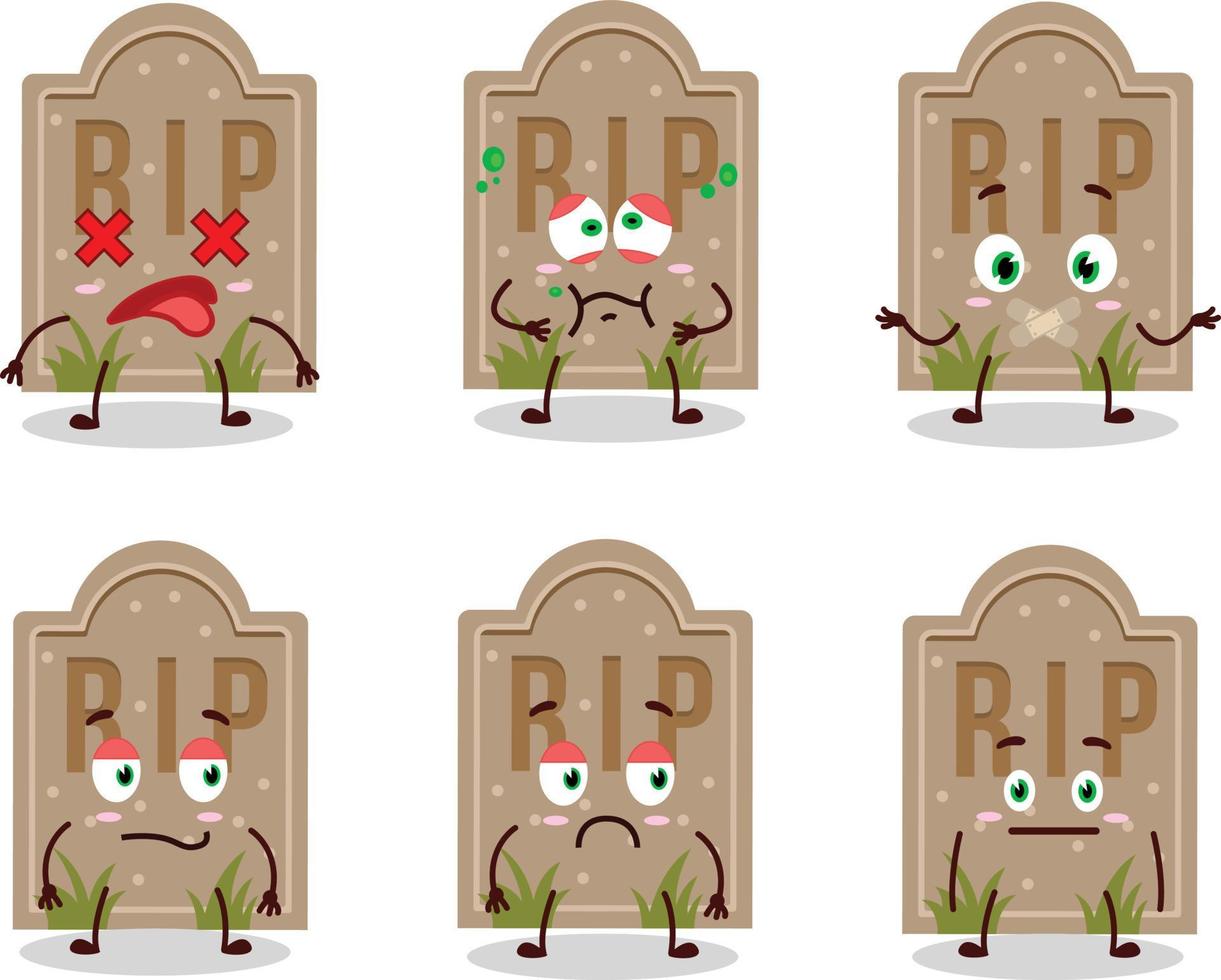 Tombstone cartoon in character with nope expression vector
