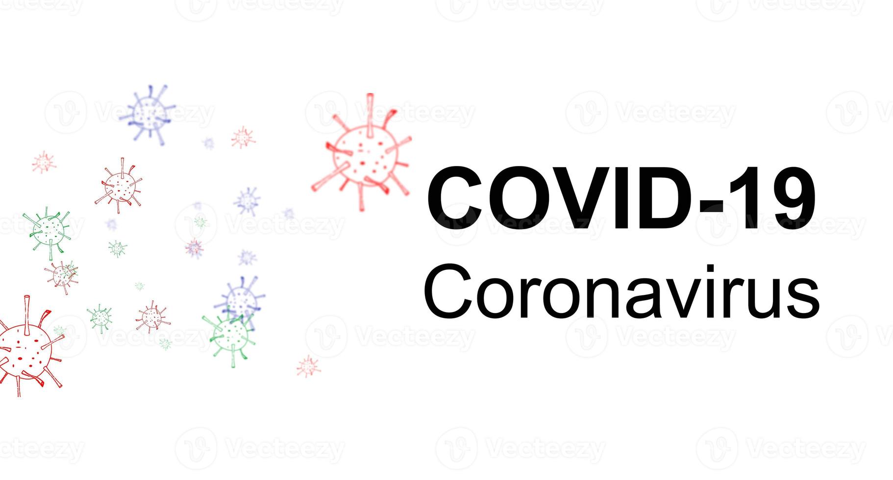 covid-19 coronavirus concepto inscripción tipografía diseño logo. mundo salud organización quien introducido nuevo oficial nombre para coronavirus enfermedad llamado COVID-19, peligroso virus vector ilustración foto