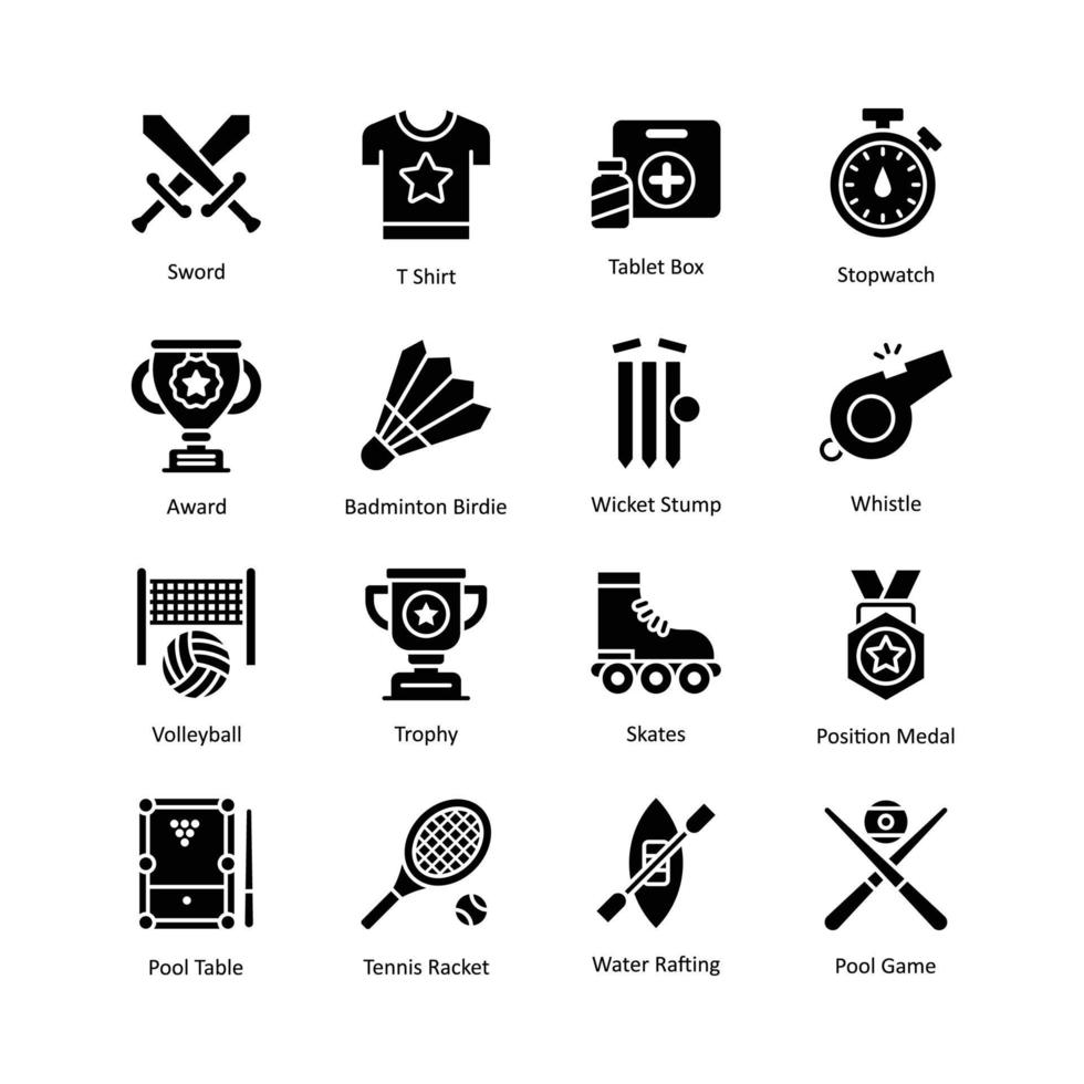 Deportes y premios vector sólido icono diseño ilustración. Deportes y premios símbolo en blanco antecedentes eps 10 archivo conjunto 4 4