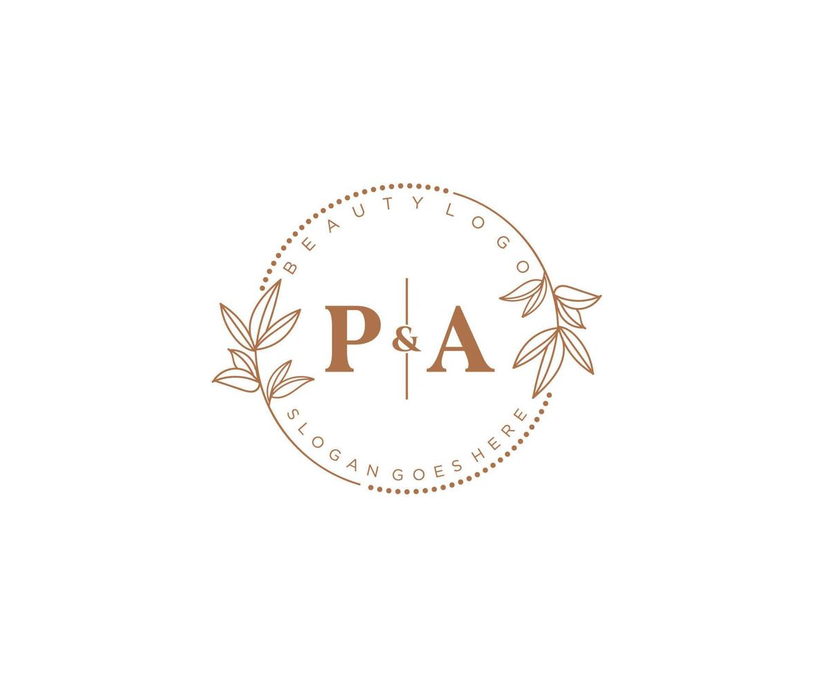 inicial Pensilvania letras hermosa floral femenino editable prefabricado monoline logo adecuado para spa salón piel pelo belleza boutique y cosmético compañía. vector