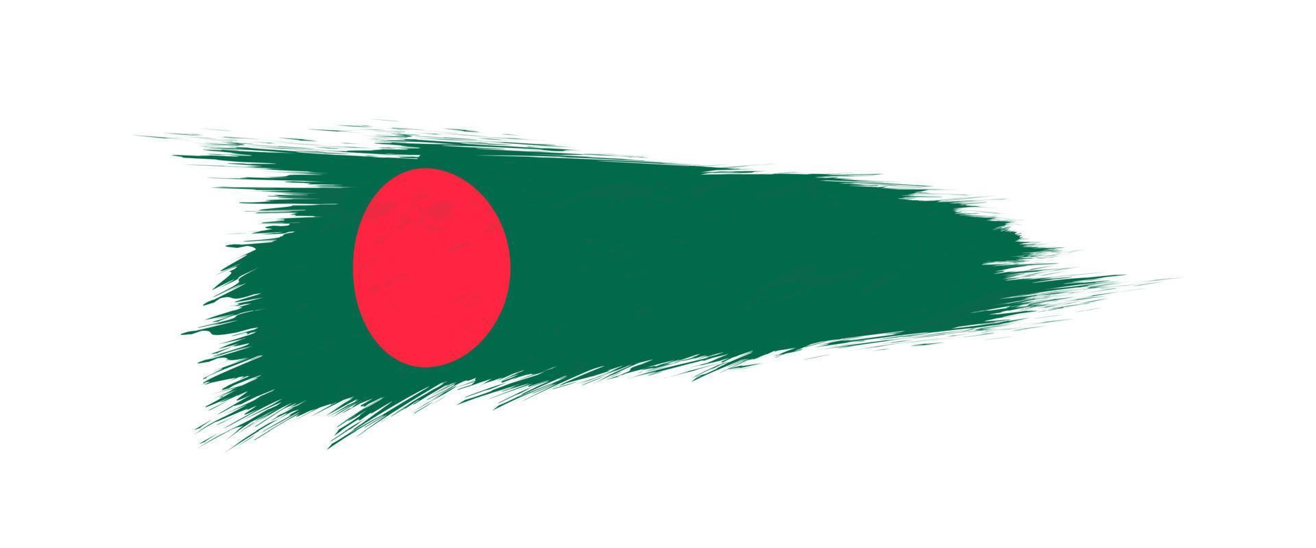 Flag of Bangladesh in grunge brush stroke. vector
