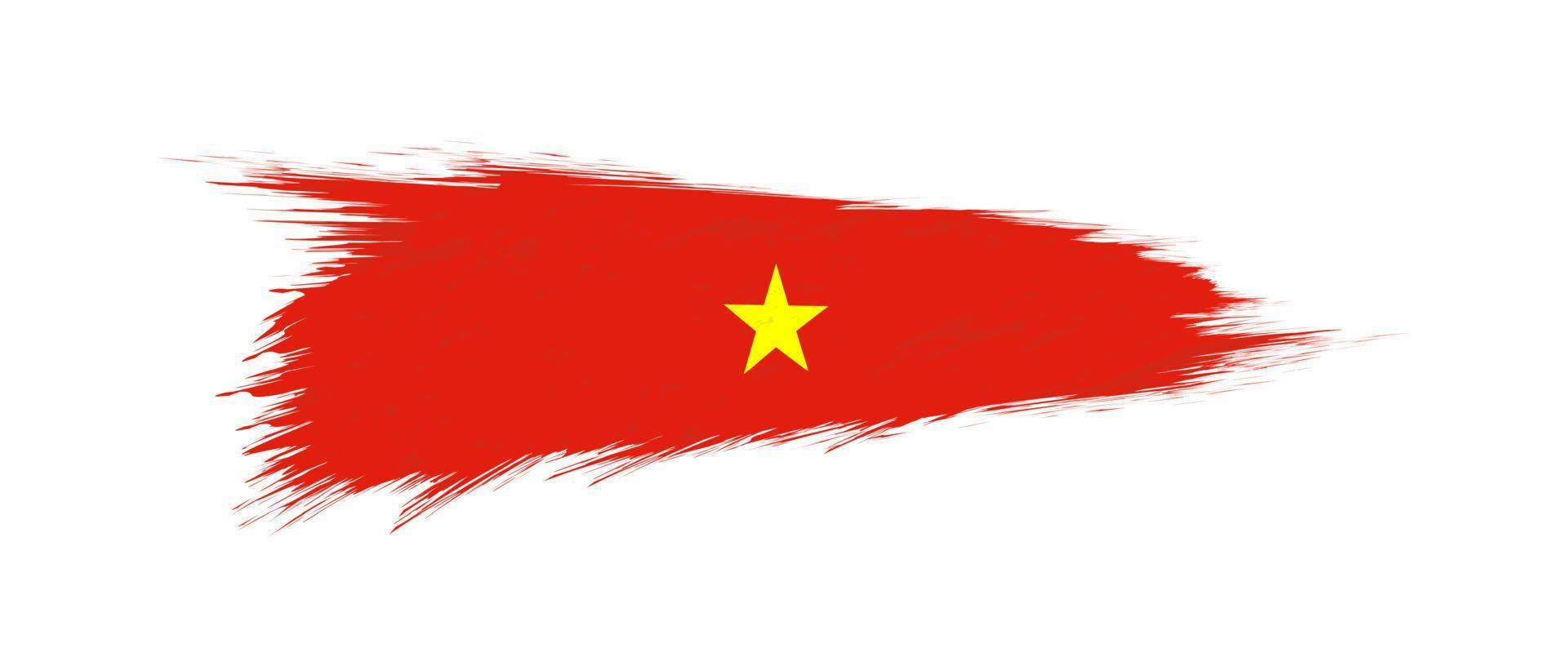 Flag of Vietnam in grunge brush stroke. vector