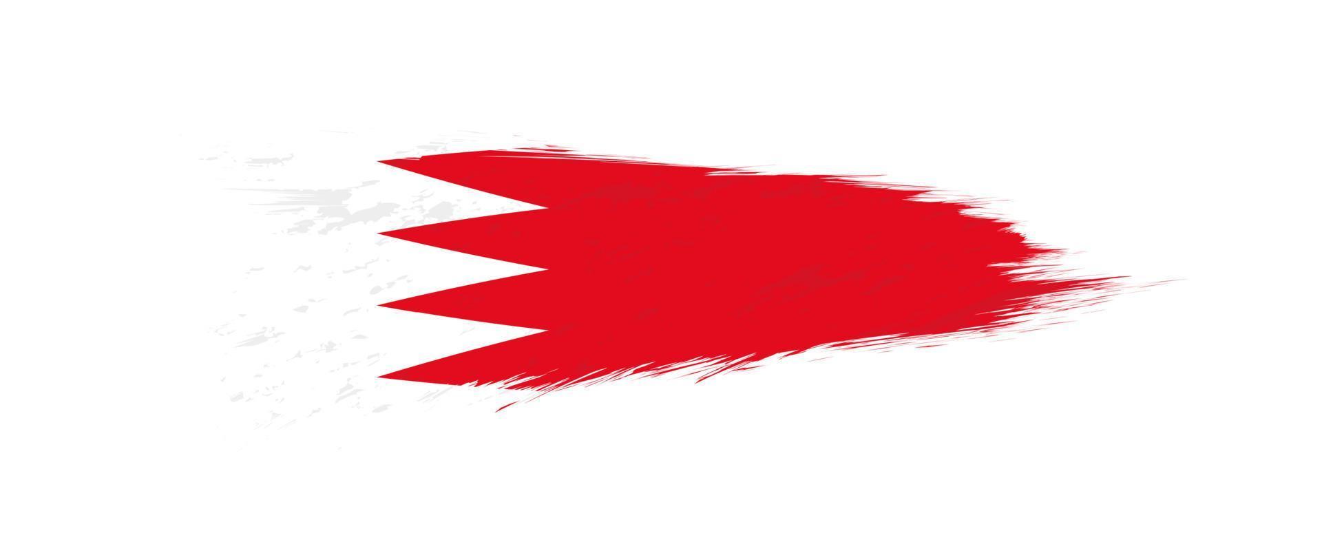 Flag of Bahrain in grunge brush stroke. vector