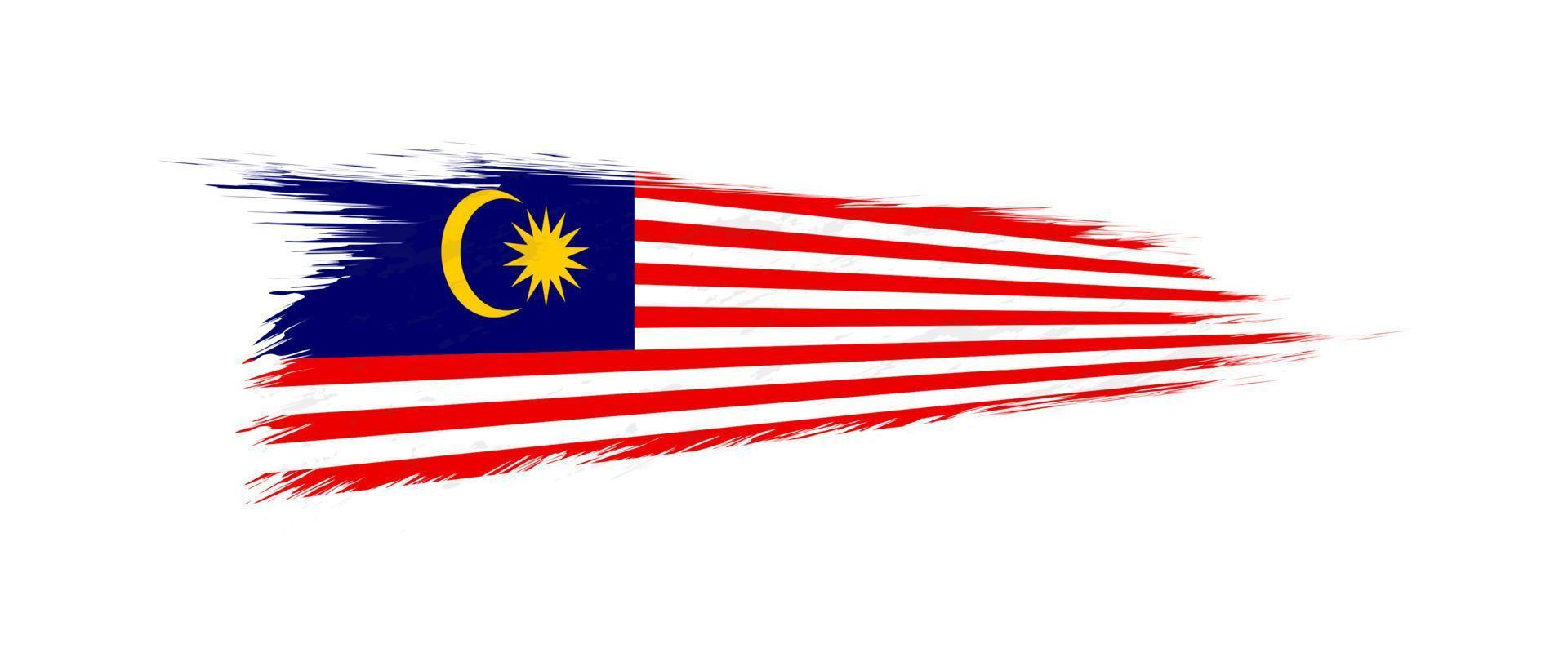 bandera de Malasia en grunge cepillo ataque. vector