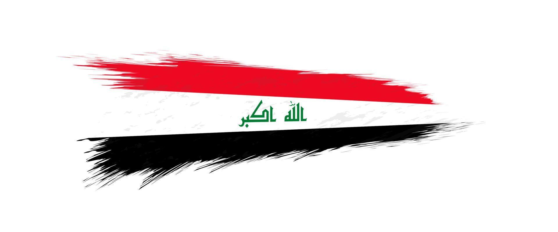 Flag of Iraq in grunge brush stroke. vector