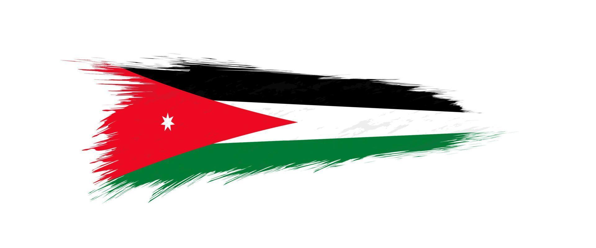Flag of Jordan in grunge brush stroke. vector