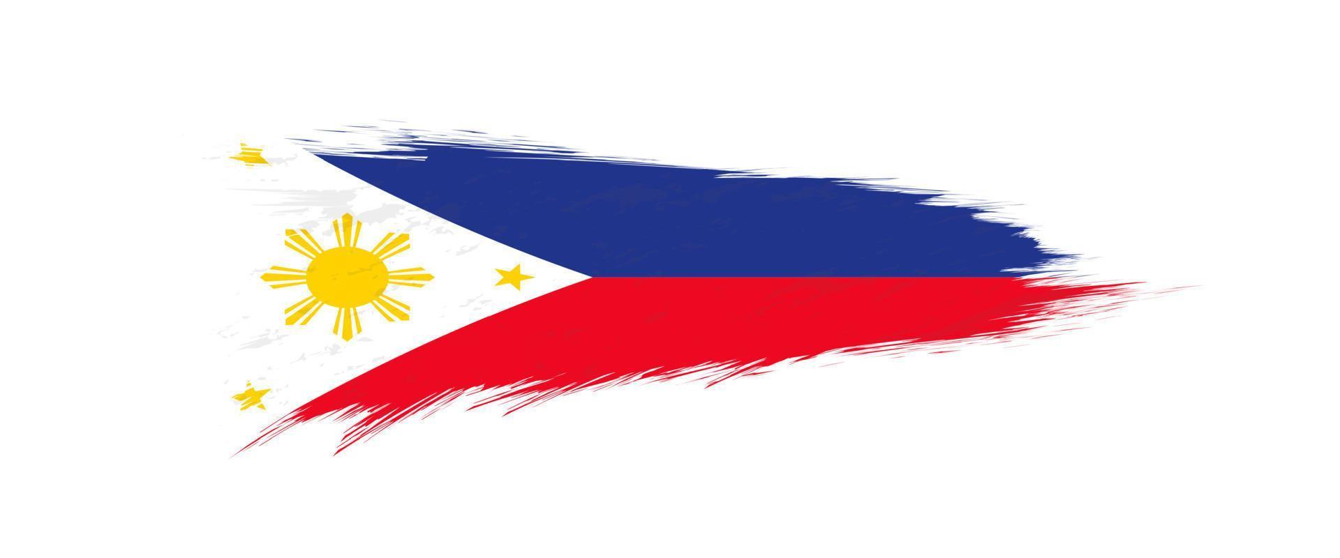Flag of Philippines in grunge brush stroke. vector