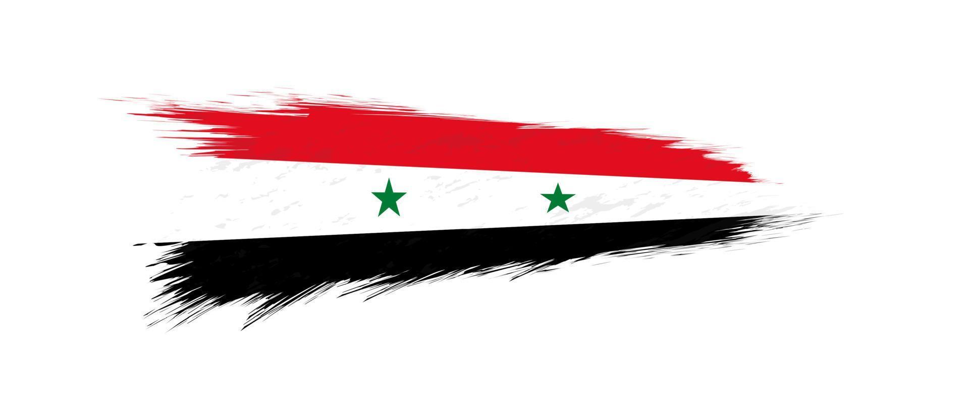 bandera de Siria en grunge cepillo ataque. vector