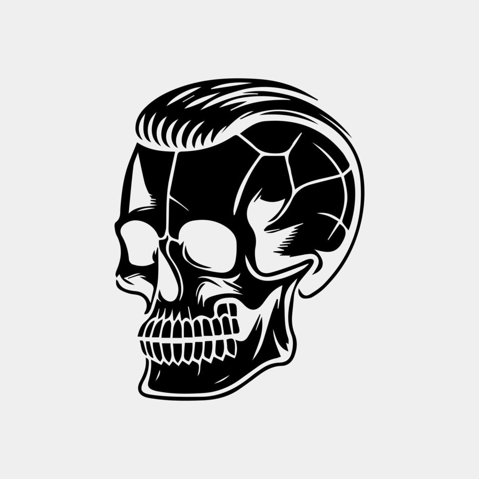 Vector skull of hipster. Abstract silhouette of a human skull