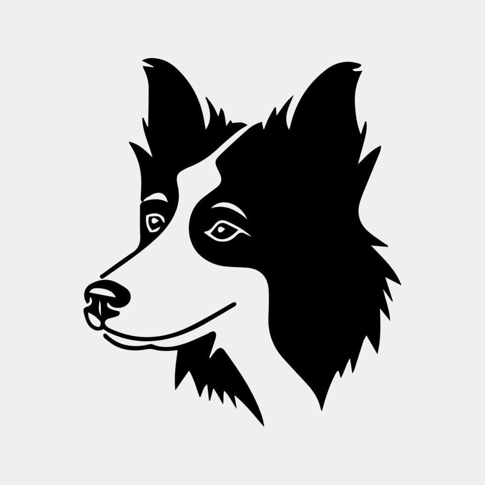 frontera collie perro cabeza logo icono vector. perro cara sencillo diseño. vector