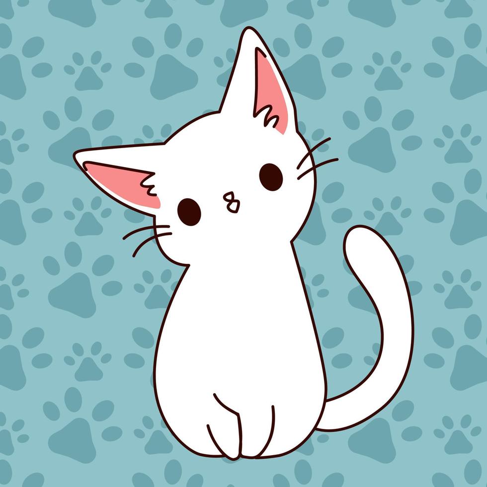 Cute Cat Set Collection Vector Flat Illustration Design
