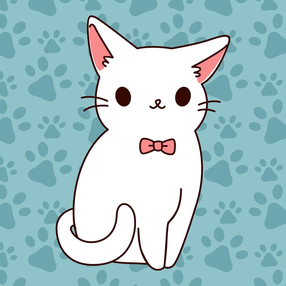 Cute Cat Set Collection Vector Flat Illustration Design