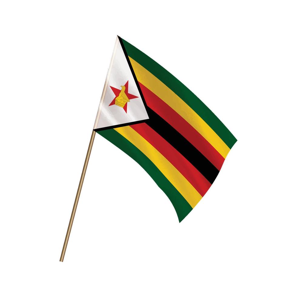 Zimbabwe flag isolated on white.Waving flag of Zimbabwe vector
