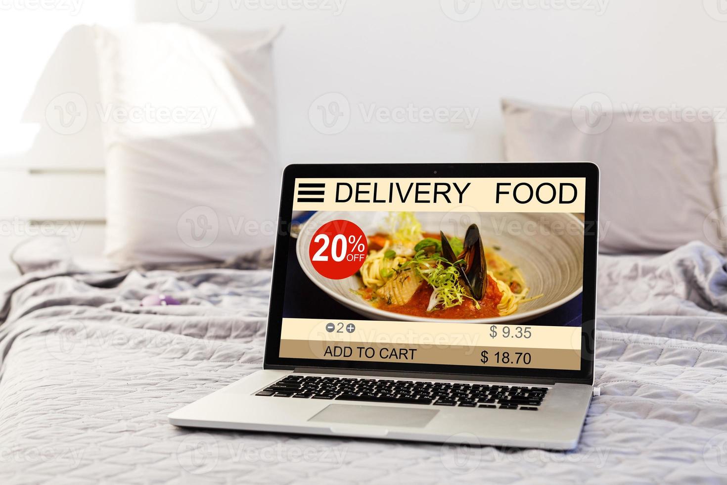 order food delivery online by laptop, Food Delivery Fast photo