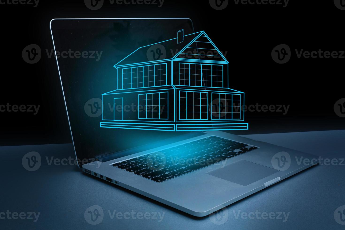 digital home project on laptop monitor photo