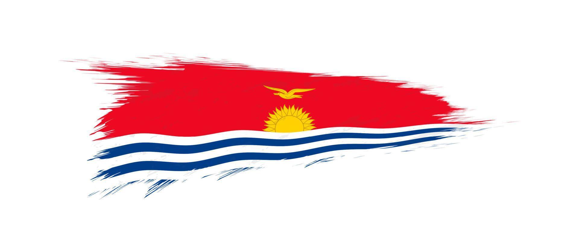 Flag of Kiribati in grunge brush stroke. vector