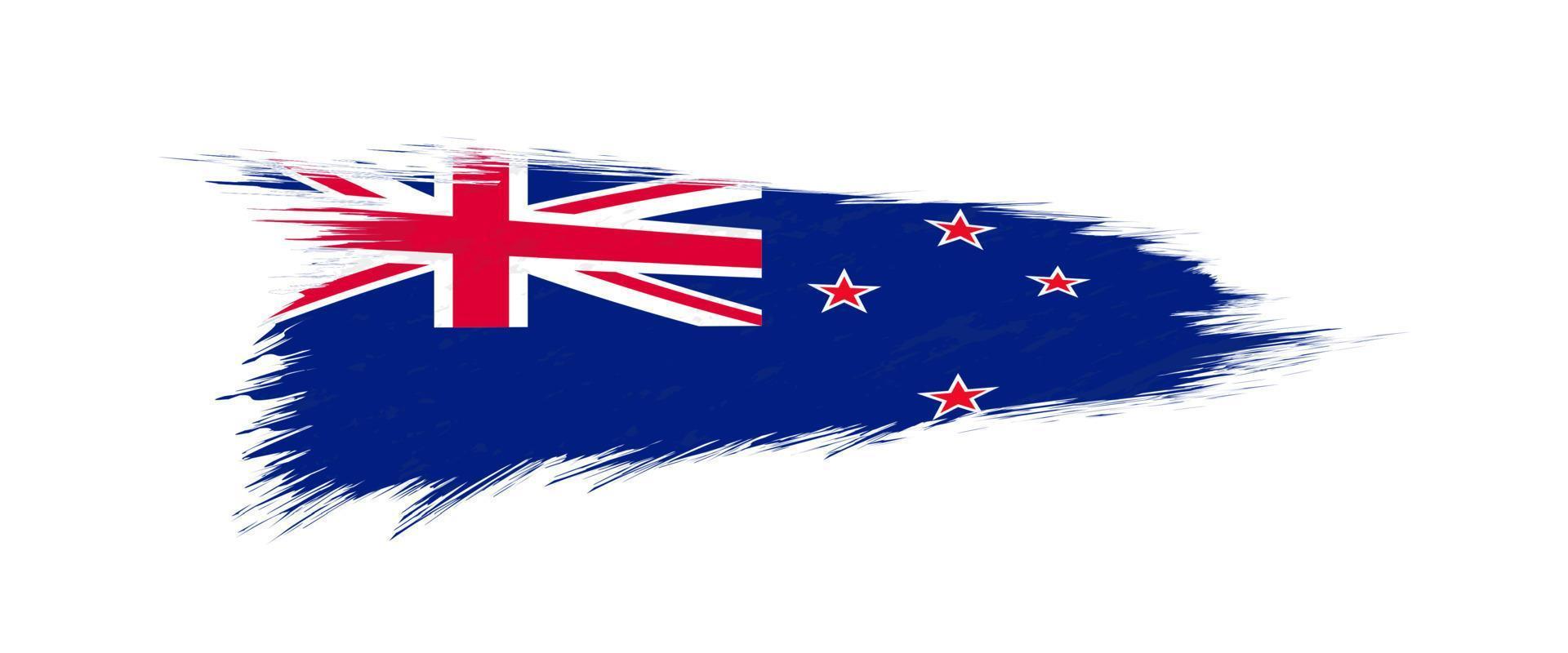 Flag of New Zealand in grunge brush stroke. vector