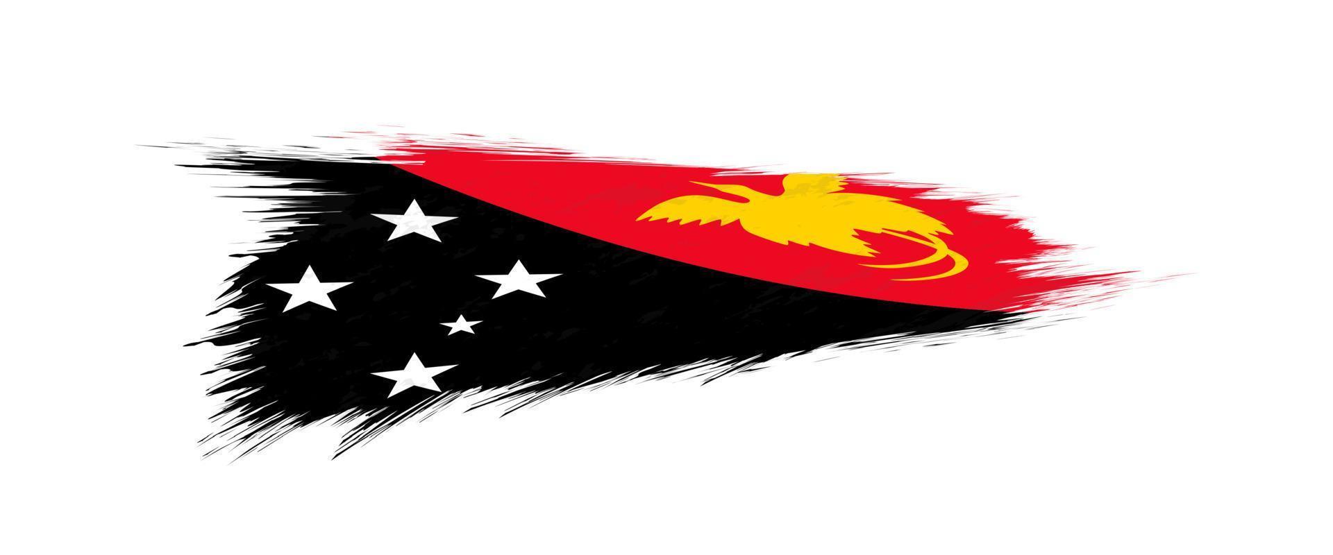 Flag of Papua New Guinea in grunge brush stroke. vector