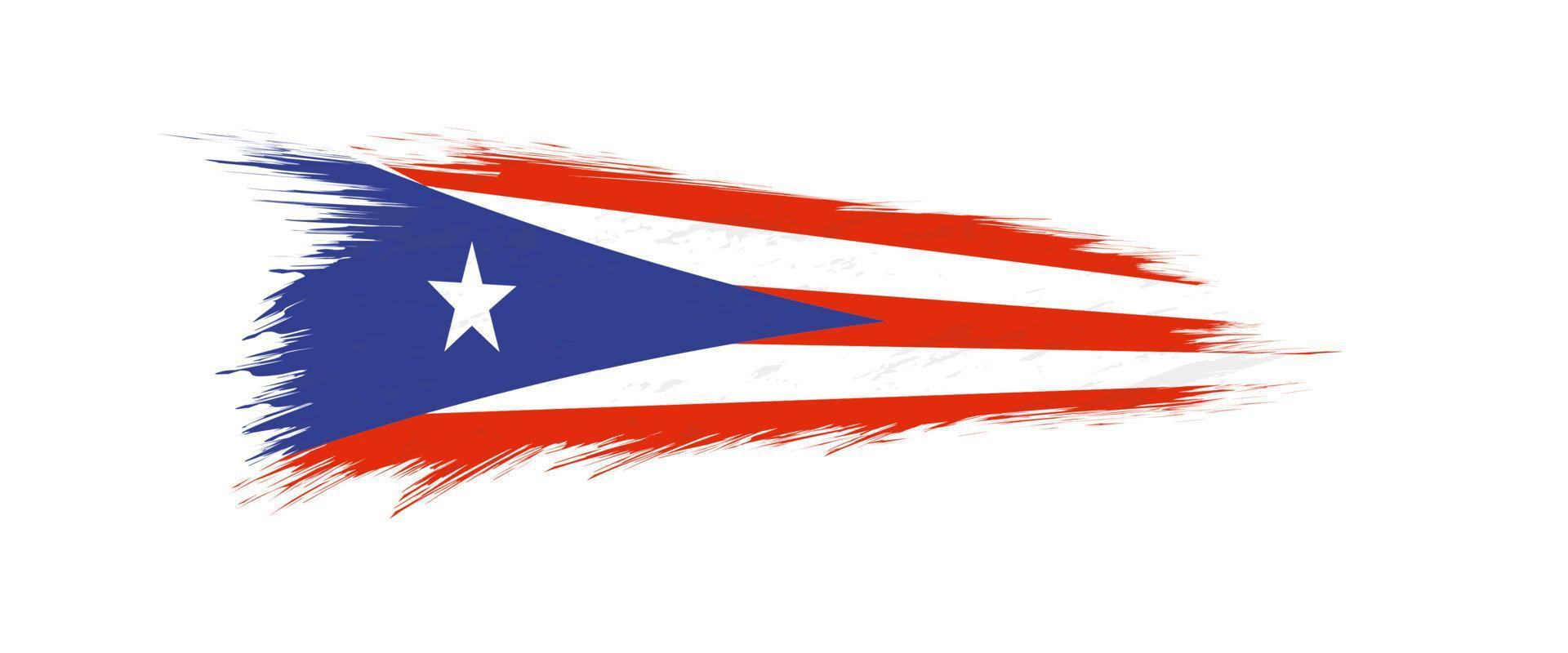 bandera de puerto rico en grunge cepillo ataque. vector