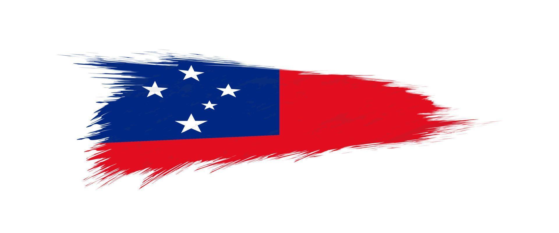 bandera de Samoa en grunge cepillo ataque. vector