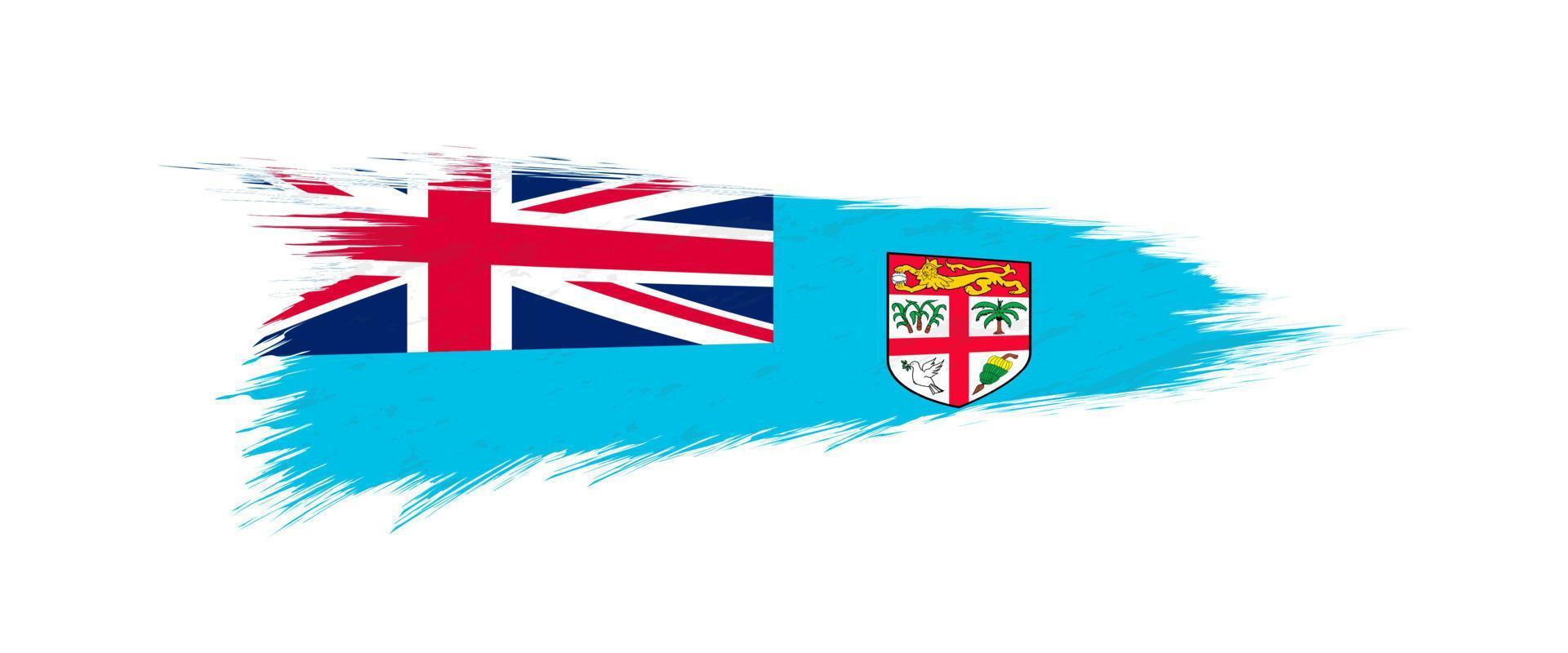 bandera de Fiji en grunge cepillo ataque. vector