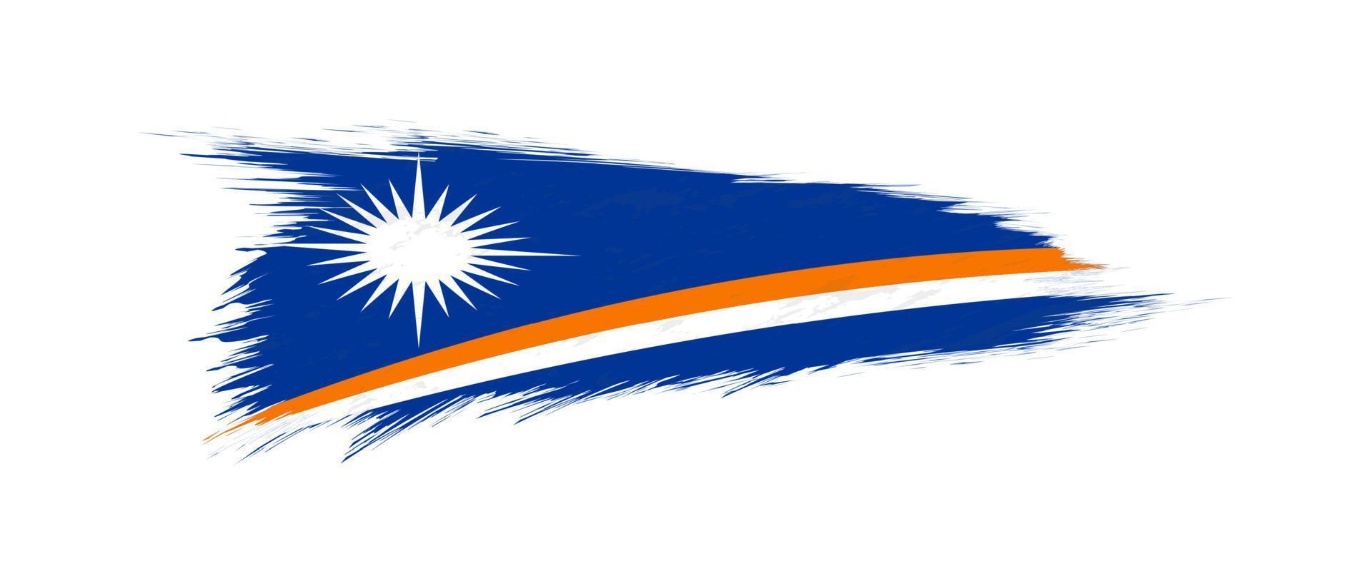 Flag of Marshall Islands in grunge brush stroke. vector